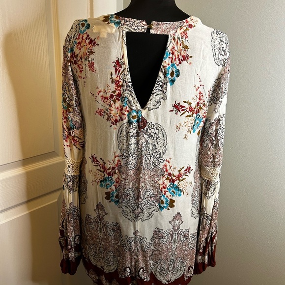 Coco & Jaimeson Oversized Hippie Boho Peasant Balloon Sleeve Tunic Top Womens M - Picture 5 of 8